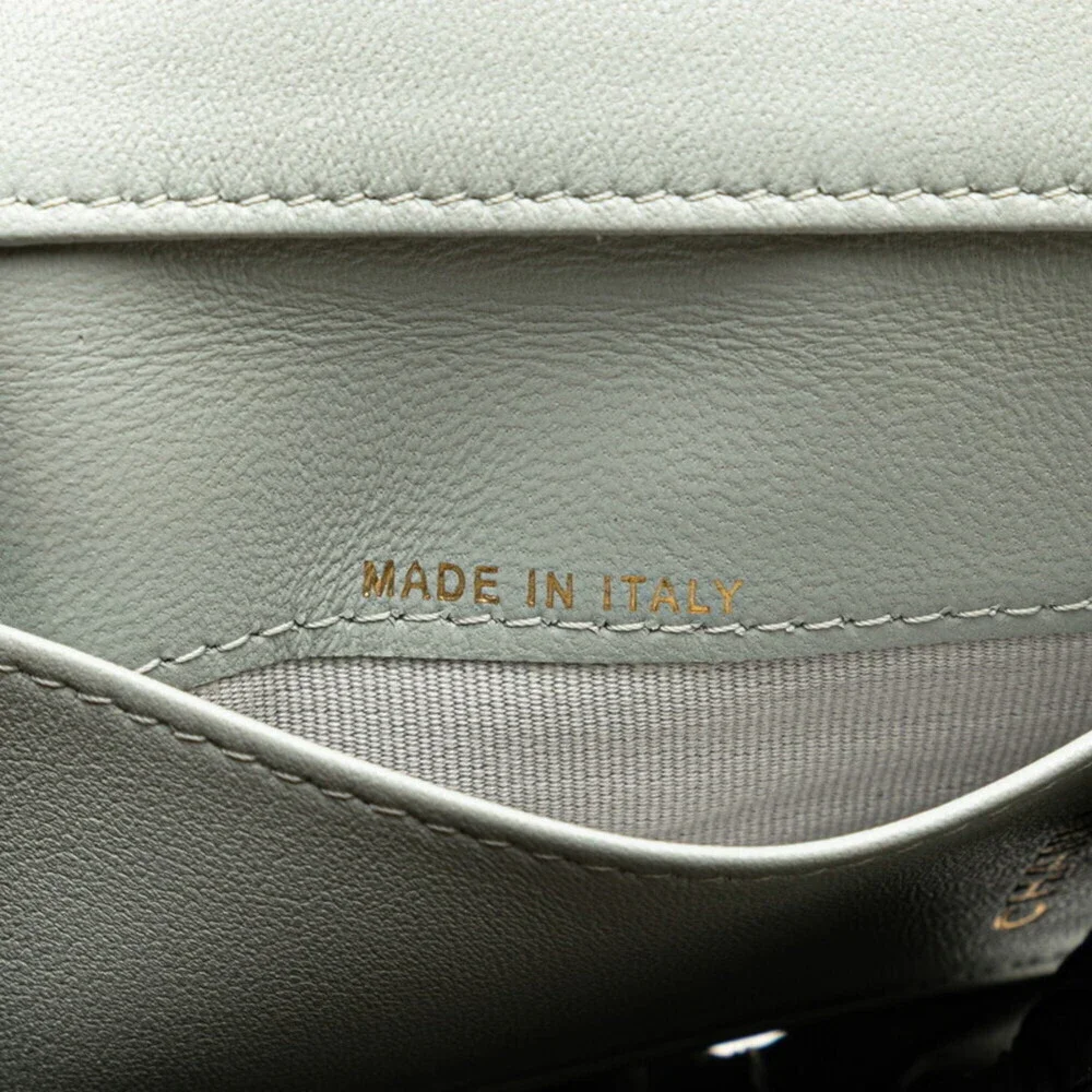 CHANEL Gray Lambskin Leather Wallet